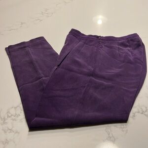 Josephine Chaus Sophisticated Petite 100% Silk Slacks | Size 4 | Dark Plum